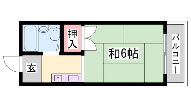 日の出コーポ(ワンルーム/2階)の間取り写真