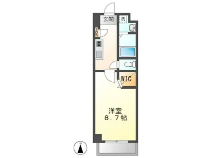 ルーチェ八事(1K/4階)の間取り写真