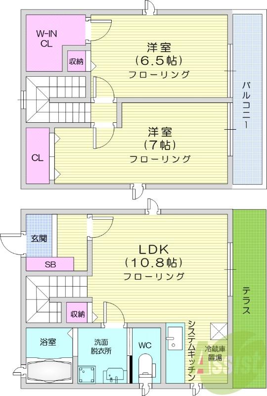 斎藤様方(2LDK/1階)の間取り写真