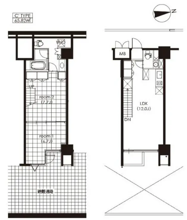 カスタリア芝公園 1階階 間取り