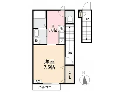 HAIMISHII(1K/2階)の間取り写真