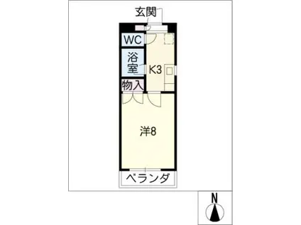 フランボワーズツシマ(1K/3階)の間取り写真