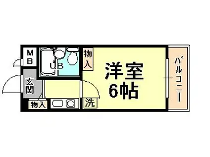 フルール岡本(1K/4階)の間取り写真