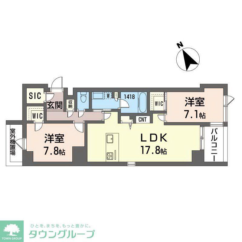 ラリュール(2LDK/4階)の間取り写真