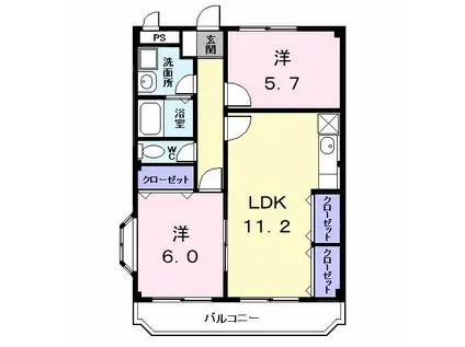TSパレス(2LDK/2階)の間取り写真