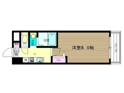 プルミエールメゾン江坂(1K/8階)の間取り写真