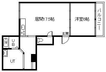 道央パークハイツ(1LDK/2階)の間取り写真