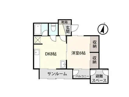 アシスト第7上越マンションII(1DK/3階)の間取り写真