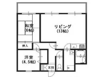 サンテラス垂水(2LDK/3階)の間取り写真