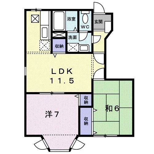 セリエトールA(2LDK/1階)の間取り写真