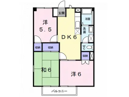 プロムナード菖蒲I(3DK/1階)の間取り写真