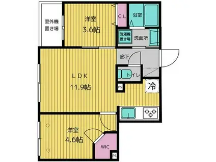 練馬レーベル(2LDK/4階)の間取り写真