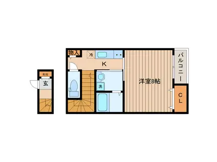 スペンサー多賀城(1K/2階)の間取り写真