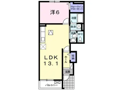 グレイス ベルII(1LDK/1階)の間取り写真