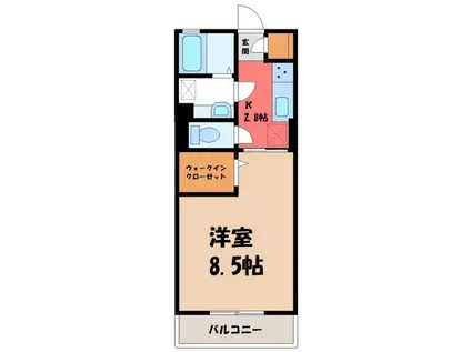 ミーティア II(1K/3階)の間取り写真