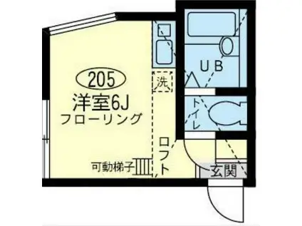 横濱マリーナ・ベイ 3(ワンルーム/1階)の間取り写真