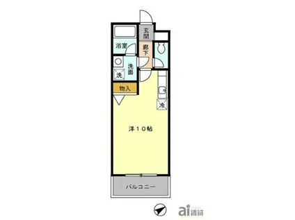 メイプルヒルズ(ワンルーム/4階)の間取り写真