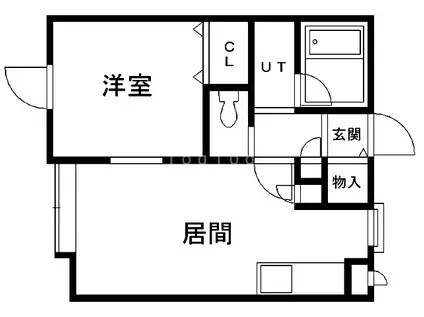 さくら館C(1DK/2階)の間取り写真