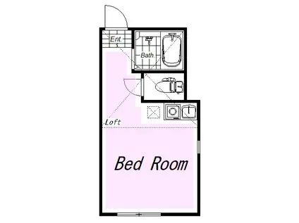 ユナイト六浦パーリーの杜(ワンルーム/2階)の間取り写真