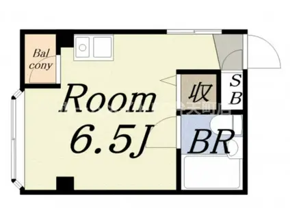 プラザ波除(ワンルーム/4階)の間取り写真