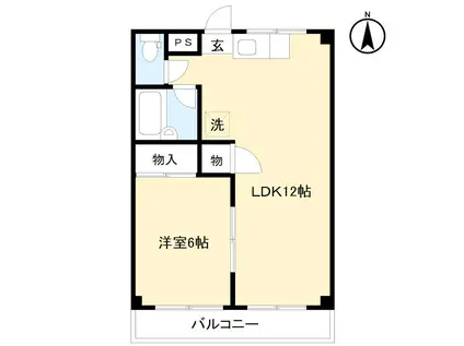 カーサフォーレ(1LDK/2階)の間取り写真