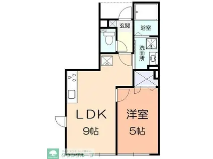 アール湘南(1LDK/1階)の間取り写真