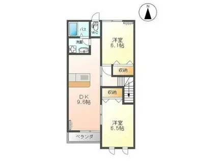 パルランテ(2DK/2階)の間取り写真