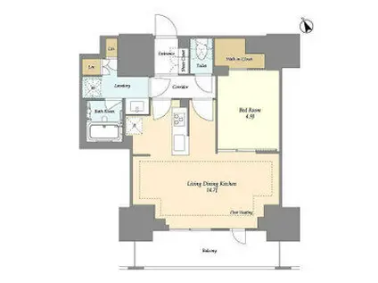 オアーゼ日暮里レジデンス(1LDK/3階)の間取り写真