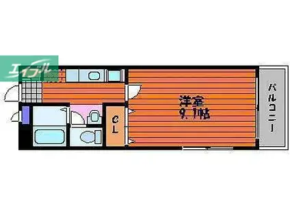 タイショウ7ビル(1K/8階)の間取り写真