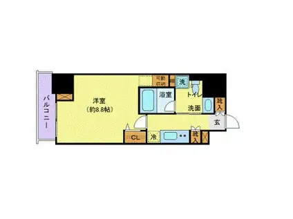 グランドコンシェルジュ六本木(1K/12階)の間取り写真