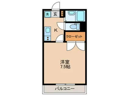 鴨池富山ビル(1K/5階)の間取り写真