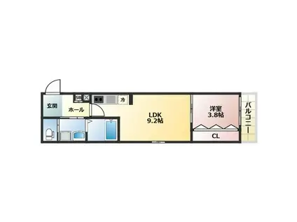 ALEGRIA姫路京口(1LDK/2階)の間取り写真