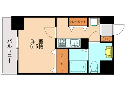 エンクレスト 香椎(1K/6階)の間取り写真