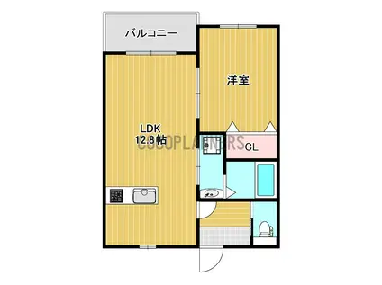 サンブライト(1LDK/2階)の間取り写真