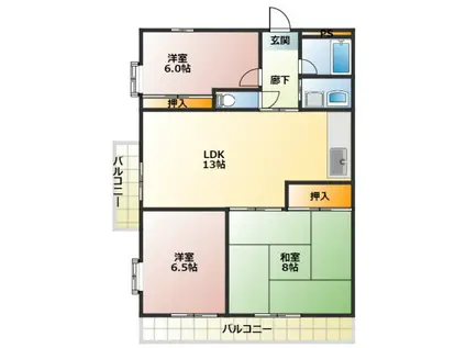 エステートNOB(3LDK/2階)の間取り写真
