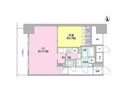 スタイリオ品川中延(1LDK/8階)の間取り写真