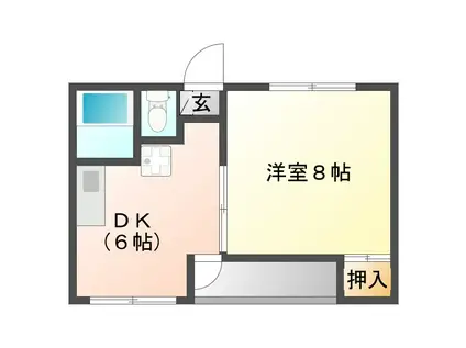 コーポ銭本(1DK/2階)の間取り写真
