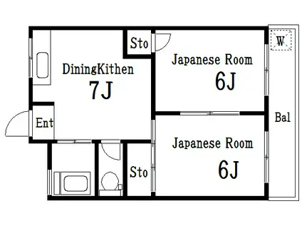 平井優和レジデンス(2DK/2階)の間取り写真