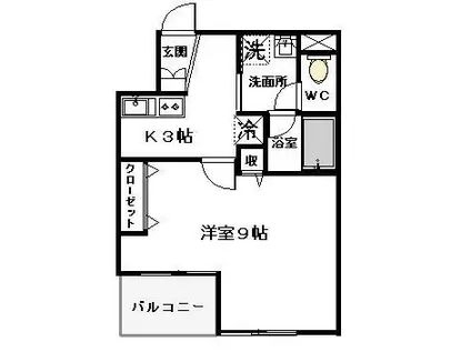 グランシャリオ溝の口(1K/3階)の間取り写真