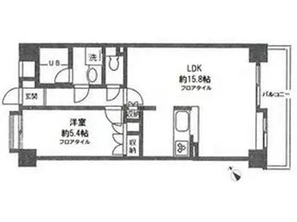 サンパティーク(1LDK/5階)の間取り写真