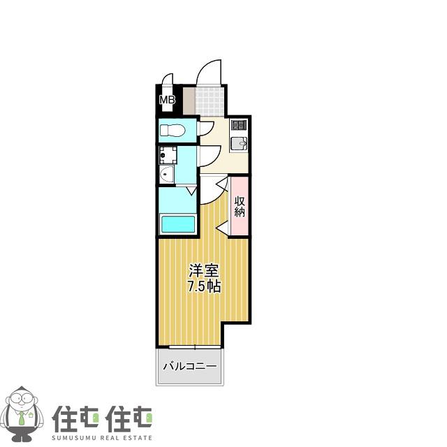 S-RESIDENCE豊田AVANTA(1K/7階)の間取り写真