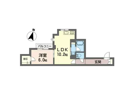 フラワー(1LDK/3階)の間取り写真