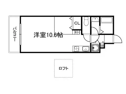 ホワイトハイムKAGAMIISHI(ワンルーム/1階)の間取り写真
