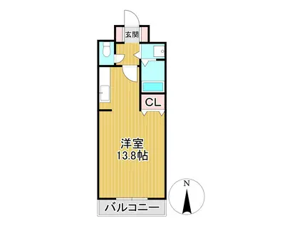 アザレアハイツ和泉野(1K/4階)の間取り写真