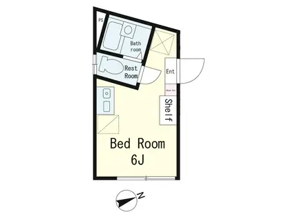 ベルネージュ(ワンルーム/4階)の間取り写真