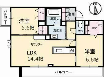 REFINAD(2LDK/3階)の間取り写真