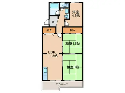 1ST.ヴァンサン館(3LDK/4階)の間取り写真