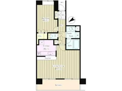 CASA-AILE(1LDK/2階)の間取り写真