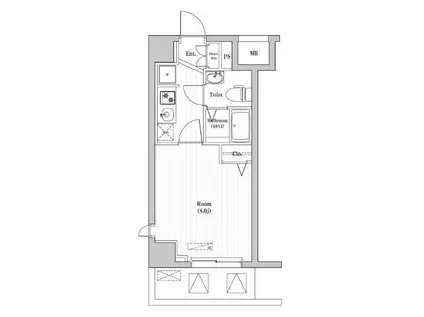 N-STAGE HON-ATSUGI SAKAECHO(1K/2階)の間取り写真