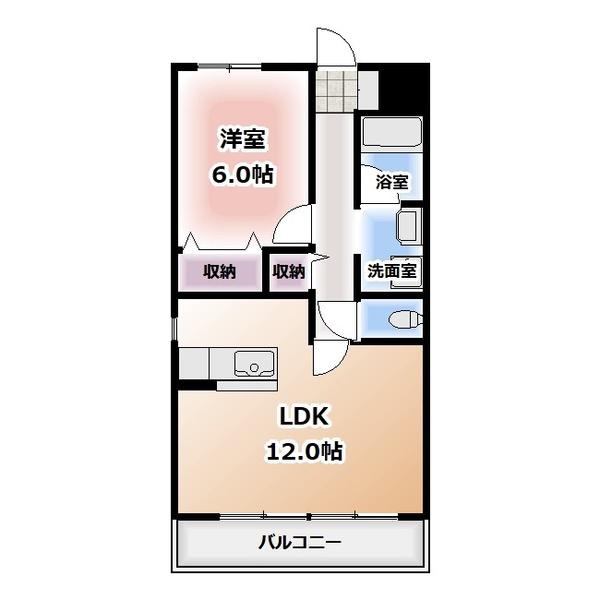 フォンテーヌ峯II(1LDK/1階)の間取り写真